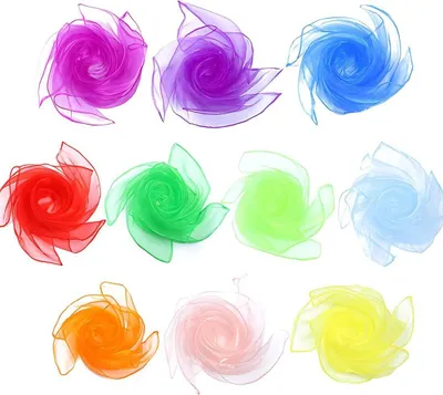 20 Stück Jongliertücher 60x60cm - Bunte Chiffontücher Für Tanz & Kindergarten