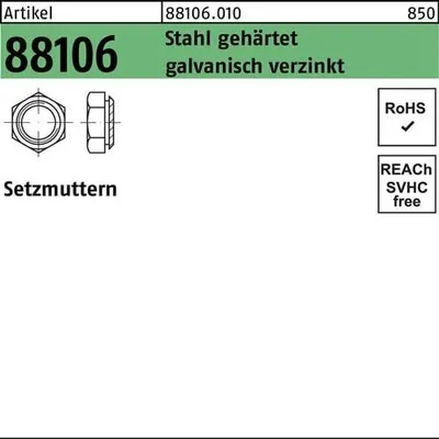 Produktbild von Reyher  Kalei-Setzmuttern 88106, M 8/1,9 geh., vz (100 Stück)