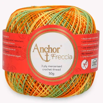 Zdjęcie produktu dla Nici Anchor Freccia, wielokolorowe, 6 sztuk | Przyadmo крючком, 100% bawełna długowłóknista (kolor 09453)