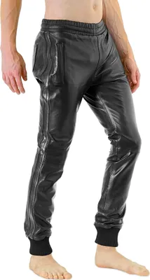 Produktbild von Bockle® Boyjog Lamm Lederhose Lederjeans Leder Jogginghose PUSH-STRAP, 3XL