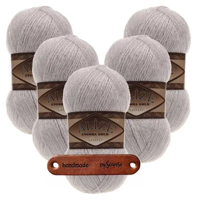 Produktbild von 5 x ALIZE Angora Gold Simli 168 Winter White mit Label