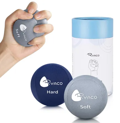 Productafbeelding van Hand oefening gel stressballen set, 2 zachte & harde ballen voor griptraining