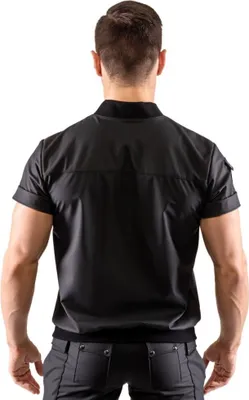 Immagine prodotto di Svenjoyment - Camicia corta da uomo nera con effetto opaco L