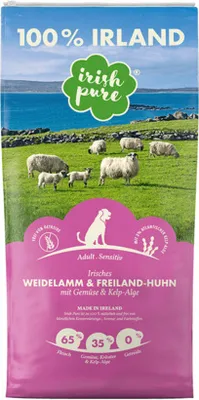 Produktbild von Irish Pure - Trockenfutter Adult - Irisches Weidelamm & Freiland-Huhn - 12 kg