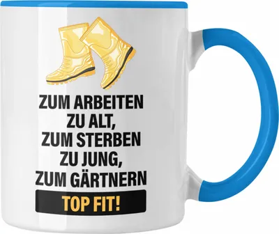 Produktbild von Trendation - Gärtner Tasse mit Spruch Garten Hobbygärtner Gärtner Geschenk Lustig Gärtnerin Geschenkidee (Blau)