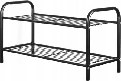 Produktbild von Schuhregal / Schuhaufbewahrung – Schwarz – Stahlrahmen – 2 Ebenen