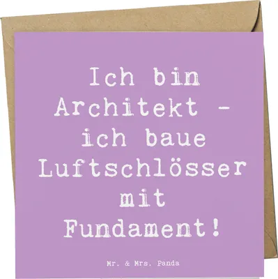 Produktbild von Mr. & Mrs. Panda faltkarte Spruch Architekt Luftschlösser - Lavendeltraum - Geschenk, Berufsprodukte, technisch, Kreativität, Bauwerke, Beruf, Architekturspruch