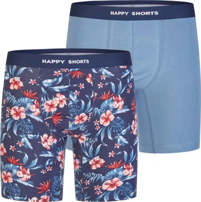 Produktbild von Happy Shorts Herren Boxer Jersey Long 2-Pack  sortiert 2 - Größe L