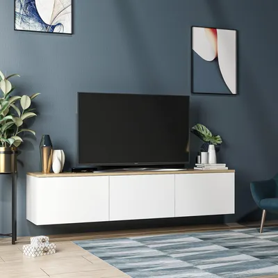 Immagine prodotto di Pianiga - Mobile Porta tv, 160x32x35h cm Bianco, 3 Ante