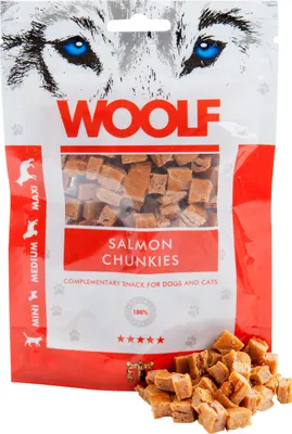 Image de WOOLF pochoutka saumon chunkies 100g