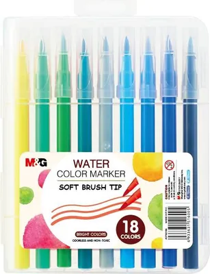 Produktbild von Wasserpinsel Stift 1-4 mm 18 Farben M&G