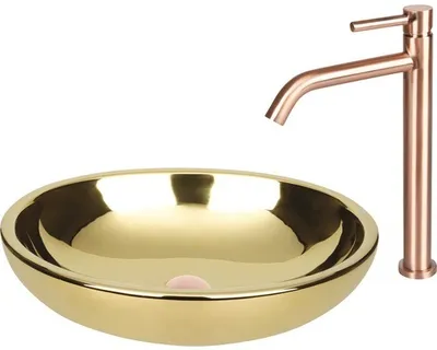 Produktbild von Differnz Aufsatzwaschbecken Dias 50 x 38 cm gold glänzend 38.010.51