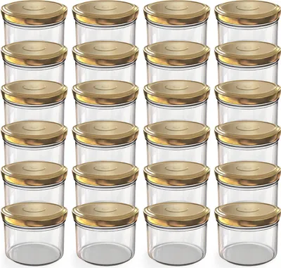 Image de 24 bocaux TO82 de 230 ml avec couvercle doré