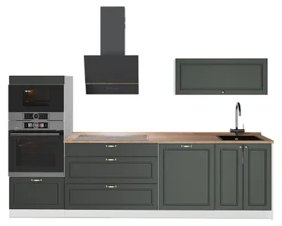 Obrázek produktu pro Kuchyňský kout Vicco Fame-Line Zelená zlatá země/Bílá 280 cm, PD Dub, Model 64720