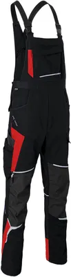 Produktbild von Kübler Bodyforce Latzhose schwarz/mittelrot Gr. 66