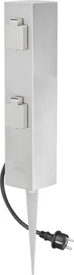 Produktbild von Ledino Steckdosensäule 4er mit Erdspieß Connect S4, Edelstahl Außen