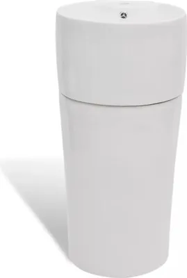Produktbild von vidaXL Standwaschbecken mit Hahn/Überlaufloch Keramik weiß rund