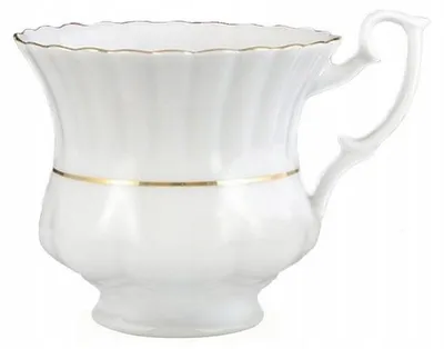 Image de Mug En Porcelaine Blanche 220 Ml Iwona Décoré De Bandes Dorées