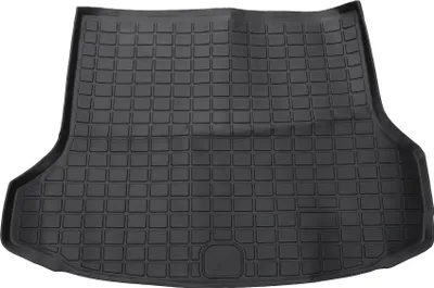 Produktbild von Cargo Liner Kofferraummatte Kofferraum Gepäck Kofferraumwanne Matte für Genesis GV70 2022-2024 Schwarz TPE 1 Stück Flaches Gesicht Schachbrettmuster Hinten Rutschfest