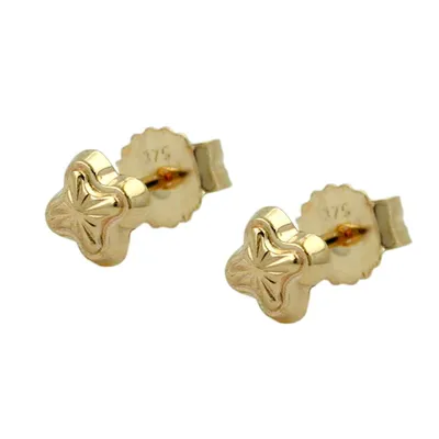 Produktbild von Ohrstecker Ohrring 4mm Stern mit Muster 9Kt GOLD gold 4mm