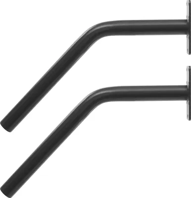 Immagine prodotto di Corrimano per scale - Corrimano a parete - Set di 2 - Per 1-3 gradini - Lunghezza 39 cm, Ø 3,17 cm - Acciaio inox + plastica, resistente alla corrosione, interno/esterno - Nero