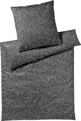 Immagine prodotto di Elegante biancheria da letto in raso di cotone Mako Floral basalt 135x200 cm + 80x80 cm