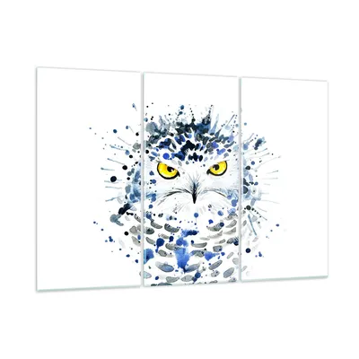 Produktbild von Bilder auf glas - Mode Design Eule Aquarell - 105x70cm - Glasbilder - Wandbilder - Kunstdruck - zum Aufhängen bereit - Wanddekoration aus Glas - Glas Bilder - Wandbild auf Glas - GCE105x70-2838