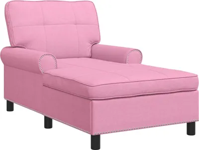 Obrázok produktu pre vidaXL Lehátko s vankúšom Ružová 91 x 157 x 91 cm látka