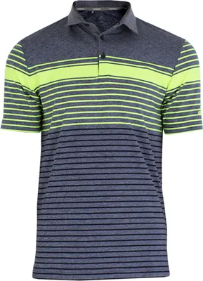 Produktbild von adidas Ultimate365 Engineered Heathered Polo Gr.M blau-gelb
