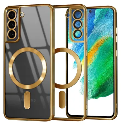 Produktbild von Techsuit Luxury Crystal Back Cover Hülle mit MagSafe für Samsung Galaxy S21 FE - Gold