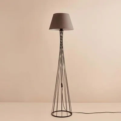 Produktbild von Opviq, AYD-3498, Stehlampe, 100 % Stoff, Braun, 38 x 38 x 144 cm