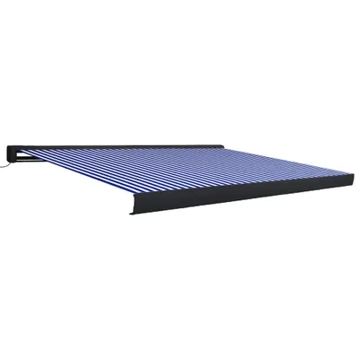 Produktbild von vidaXL Kassettenmarkise mit Motor 400x300 cm Blau und Weiß