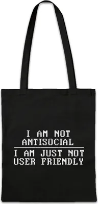 Produktbild von Urban Backwoods I'm Not Antisocial, Stofftasche, Farbe: Schwarz