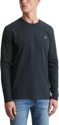 Productafbeelding van Marc O'Polo heren langarmshirt van biologische katoen met ronde hals, blauw