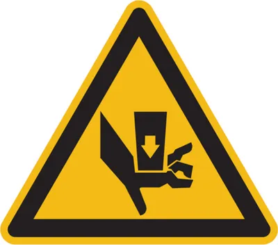 Produktbild von Dreifke® Aufkleber Warnschild, Warnung vor Quetschgefahr durch Einpreßwerkzeu...