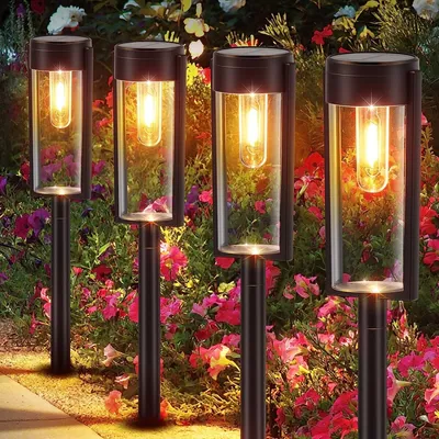 Produktbild von Solar Gangleuchten, 6er Pack Solargartenlicht, IP65 wasserdichte Gangleuchten, Solar Landschaftsleuchten für Auffahrt, Rasen, Hof, Gehweg, Hof