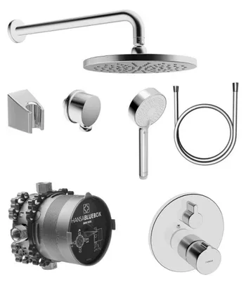 Obrázok produktu pre Sprchový set HANSABLUEBOX s termostatom, sprchová hlavica 200mm