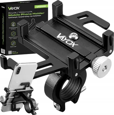 Produktbild von Vayox Fahrrad/Motorrad Telefonhalter | VA0345 | Aluminium | Schwarz