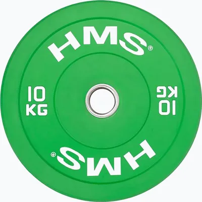Produktbild von HMS CBR10 Olympische Hantelscheibe aus Gummi, 10 kg, Grün