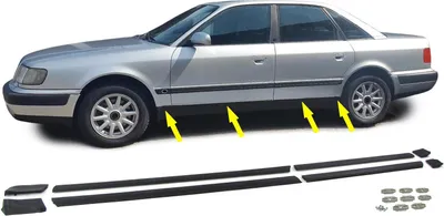 Produktbild von Stoßleisten Zierleisten Türleisten Set unten für Audi 100 C4 90-94