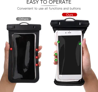 Produktbild von Wasserdichte Handytasche IPX8 TPU-Hülle mit Trageband für Wassersport im Freien, Kajakfahren, Bootfahren, Schwimmen