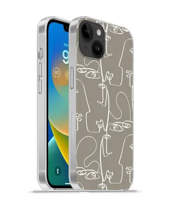 Produktbild von MuchoWow® Handyhülle Schutzhülle Hülle für Apple iPhone 14 Plus - Soft case Muster - Kopf - Strichzeichnung Silikon Softcase Handy Hülle - Abbildung