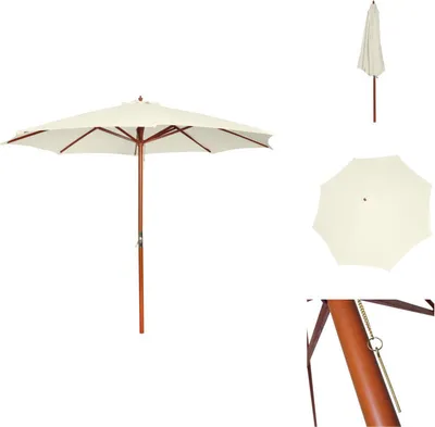 Immagine prodotto di vidaXL Ombrellone 300 x 258 cm bianco sabbia - Ombrelloni e tende da sole