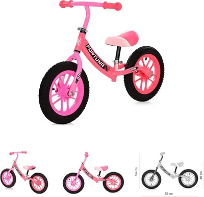 Produktbild von Lorelli Laufrad Fortuna 12 Zoll Luftrder, leuchtende Felgen, Lenker verstellbar pink