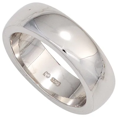 Produktbild von Ring Damenring aus 925 Sterlingsilber schlicht glänzend Silberring rhodiniert Innenumfang 52mm Ø16.6mm