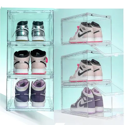 Immagine prodotto di Scatole impilabili per scarpe in acrilico con chiusura magnetica