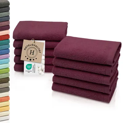 Produktbild von 10er Set Seiftücher, Baumwolle, 30x30 cm, 420g/qm, violett (brombeer)