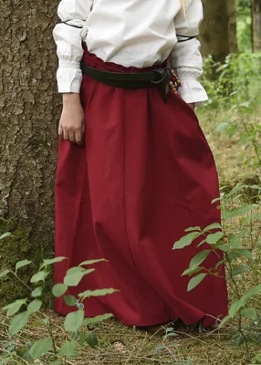 Produktbild von Kinder Mittelalter Rock Lucia, weit ausgestellt, rot - Wikinger Mittelalterrock Verkleidung Kostüm Magd Lagertha Größe: 128