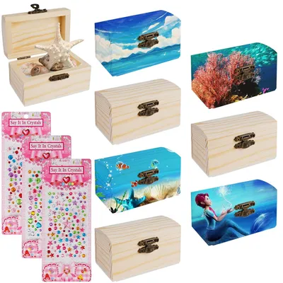 Obrázek produktu pro TRANKIELO® - Miniaturní dřevěné schránky - 8 kusů - 9x5,5x5,2 cm - Vhodné pro tvoření a dekorace na oslavy