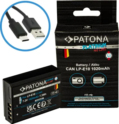 Obrázek produktu pro PATONA 1404, Canon, 1020 mAh, 7,2 V, Lithium-ion (Li-ion)